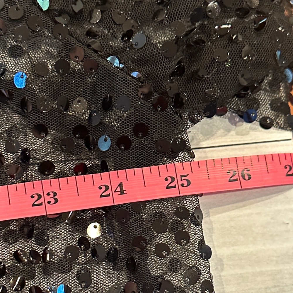 PrettyLittleThing Sz 6 Oversized Black Sequined Button Down Shirt - Picture 8 of 8